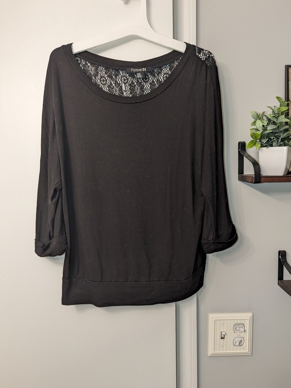 3/$12 Black & Lace Blouse